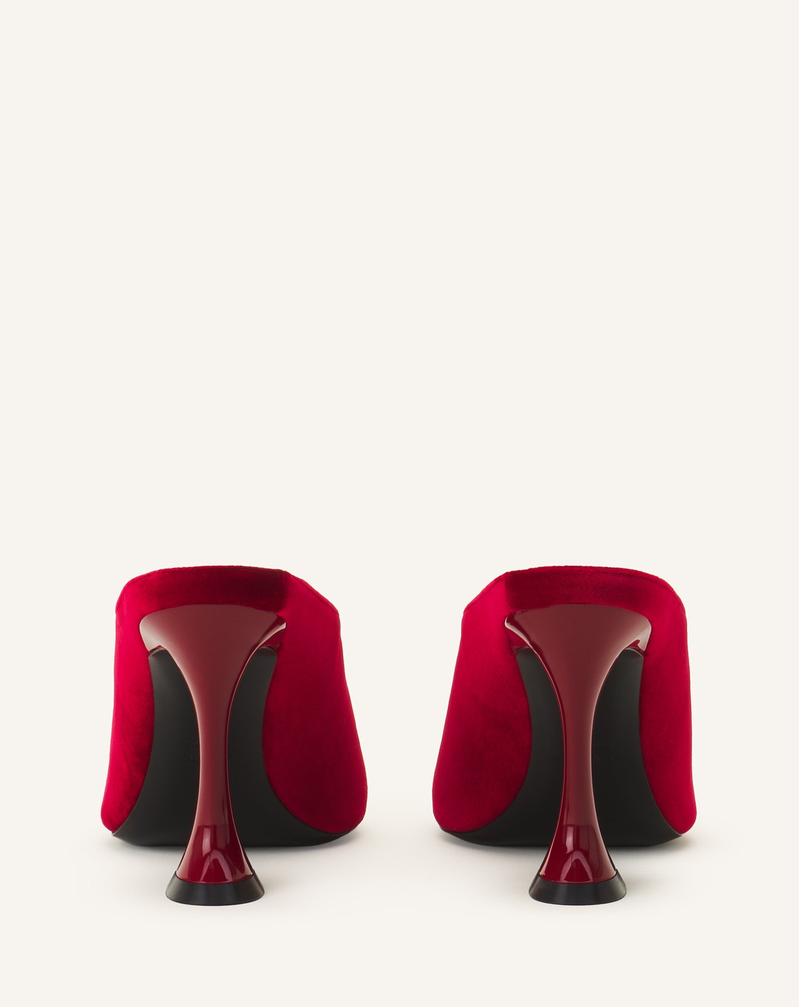 Red Midnight Step Mule In Velvet