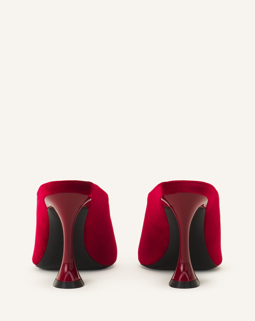 Red Midnight Step Mule In Velvet