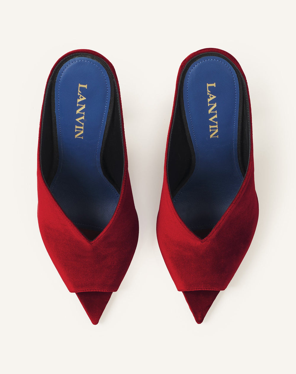 Red Midnight Step Mule In Velvet