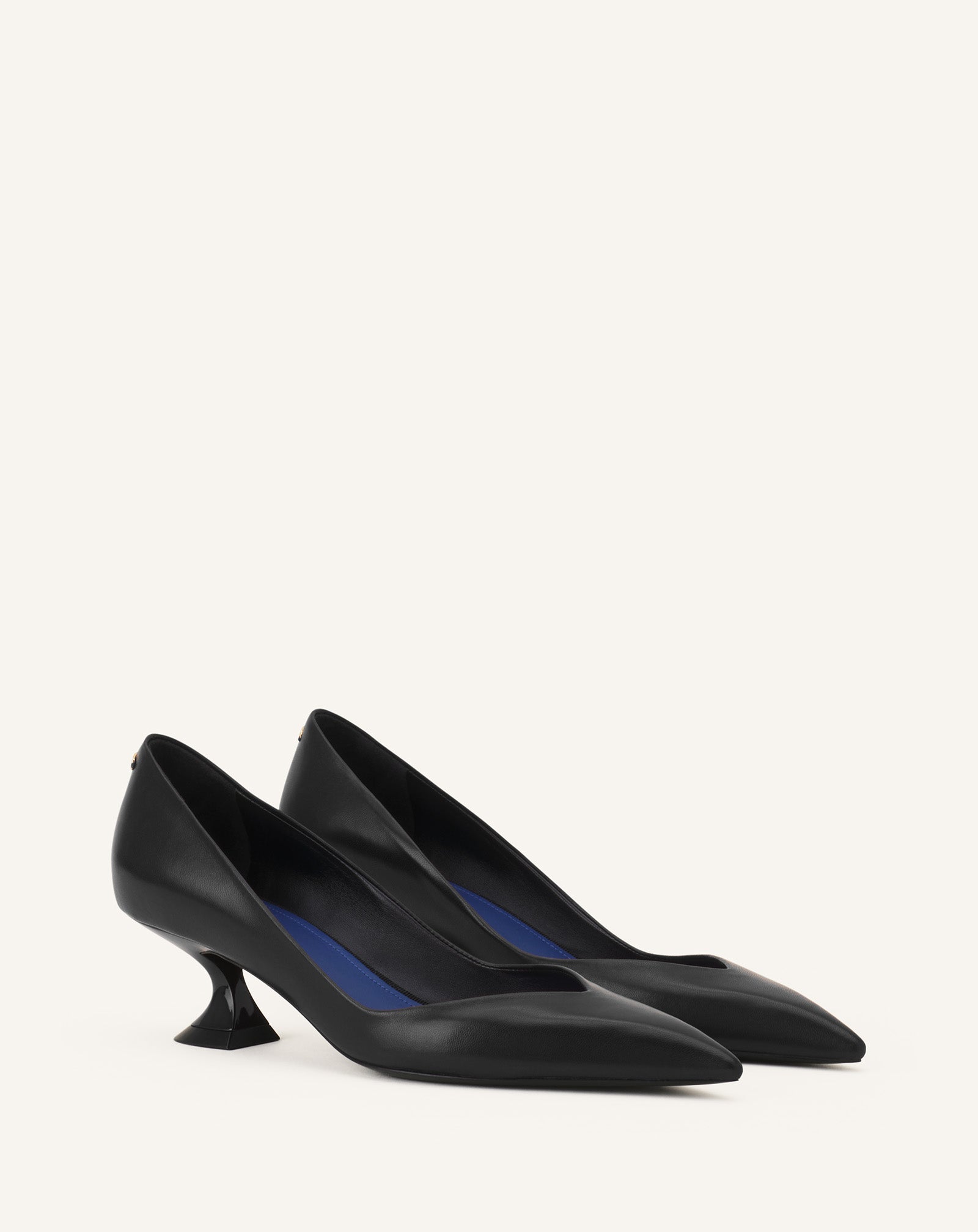 Black Midnight Step Pump In Leather
