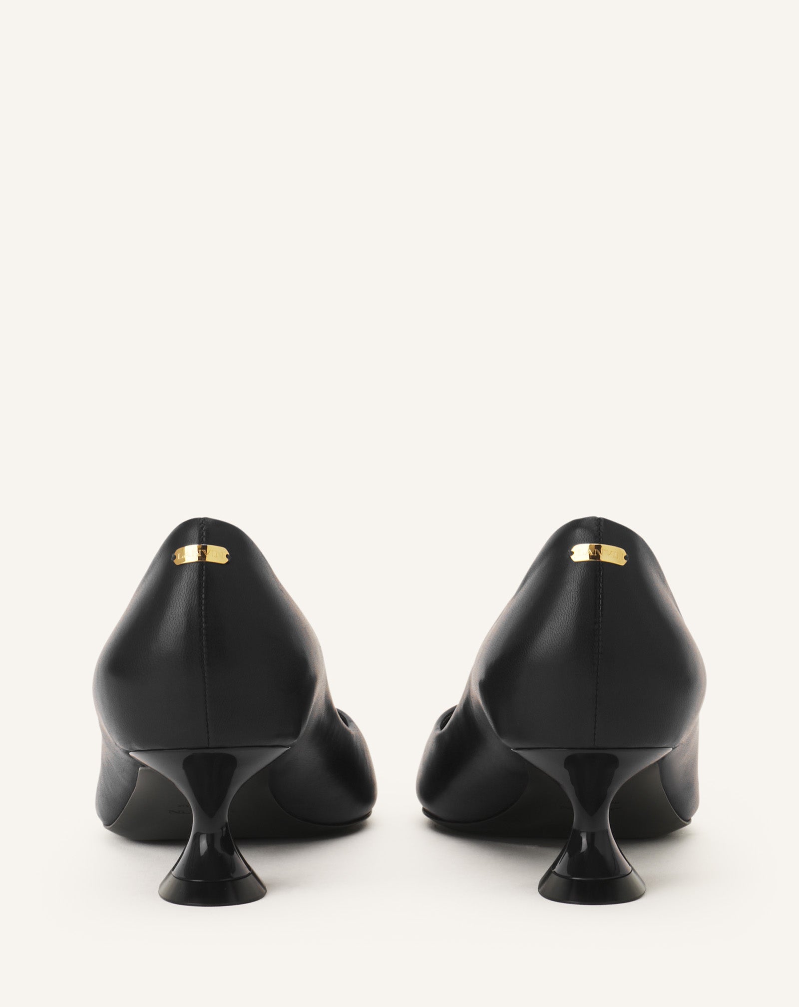 Black Midnight Step Pump In Leather