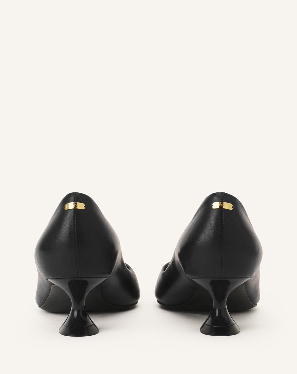 Black Midnight Step Pump In Leather