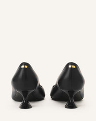 Black Midnight Step Pump In Leather