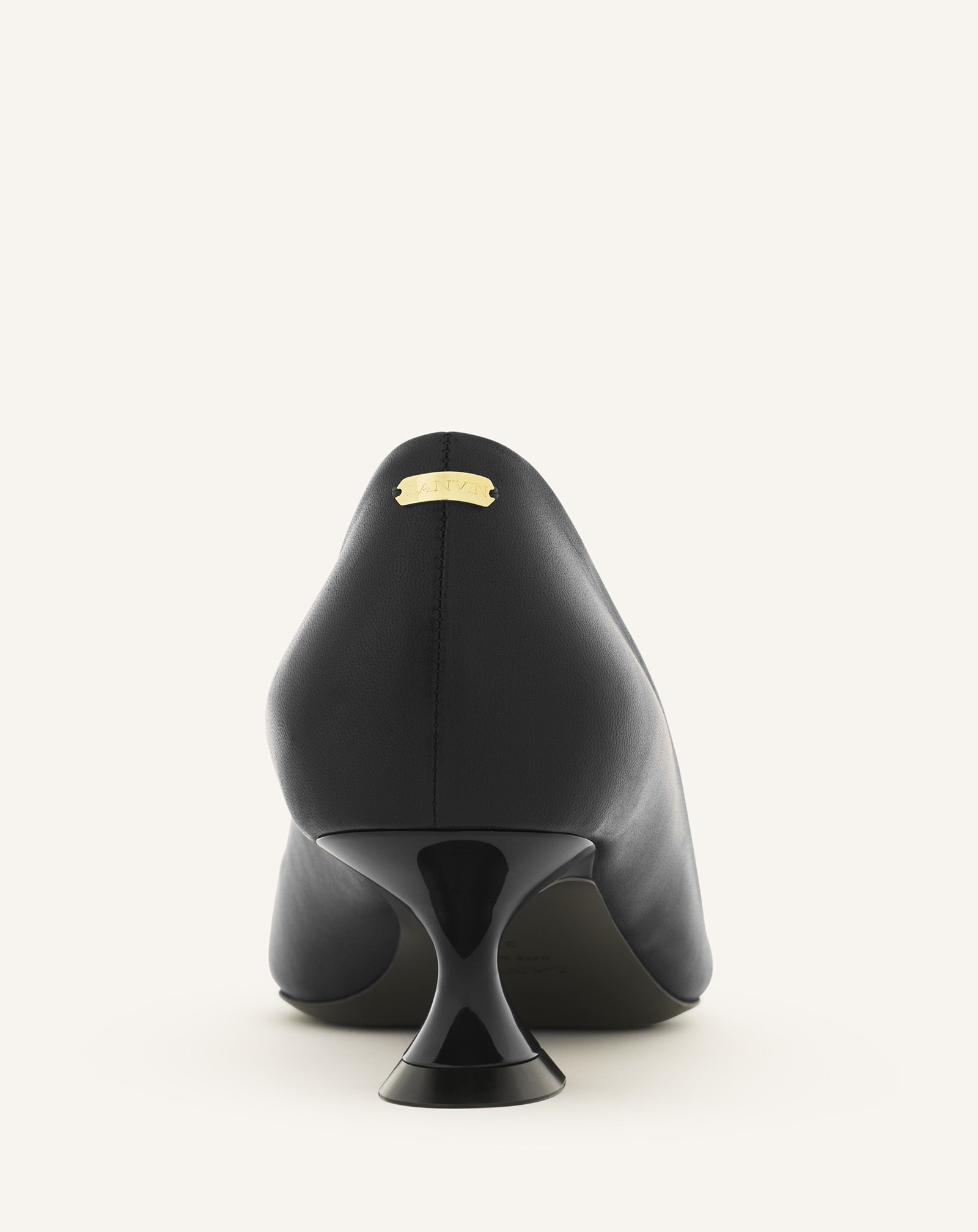 Black Midnight Step Pump In Leather