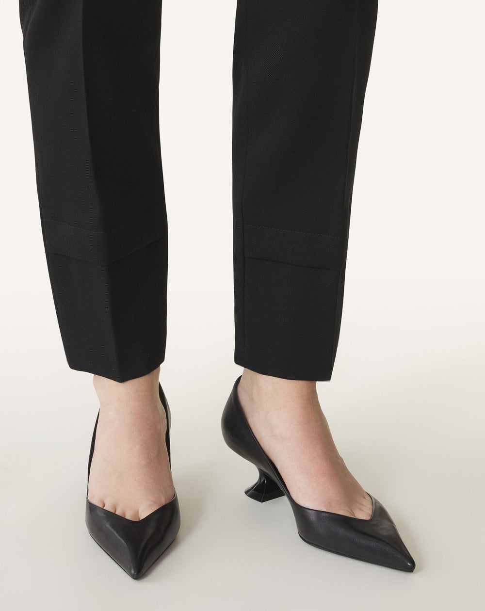 Black Midnight Step Pump In Leather