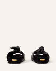 Mule Plate À Noeud Cuir Black
