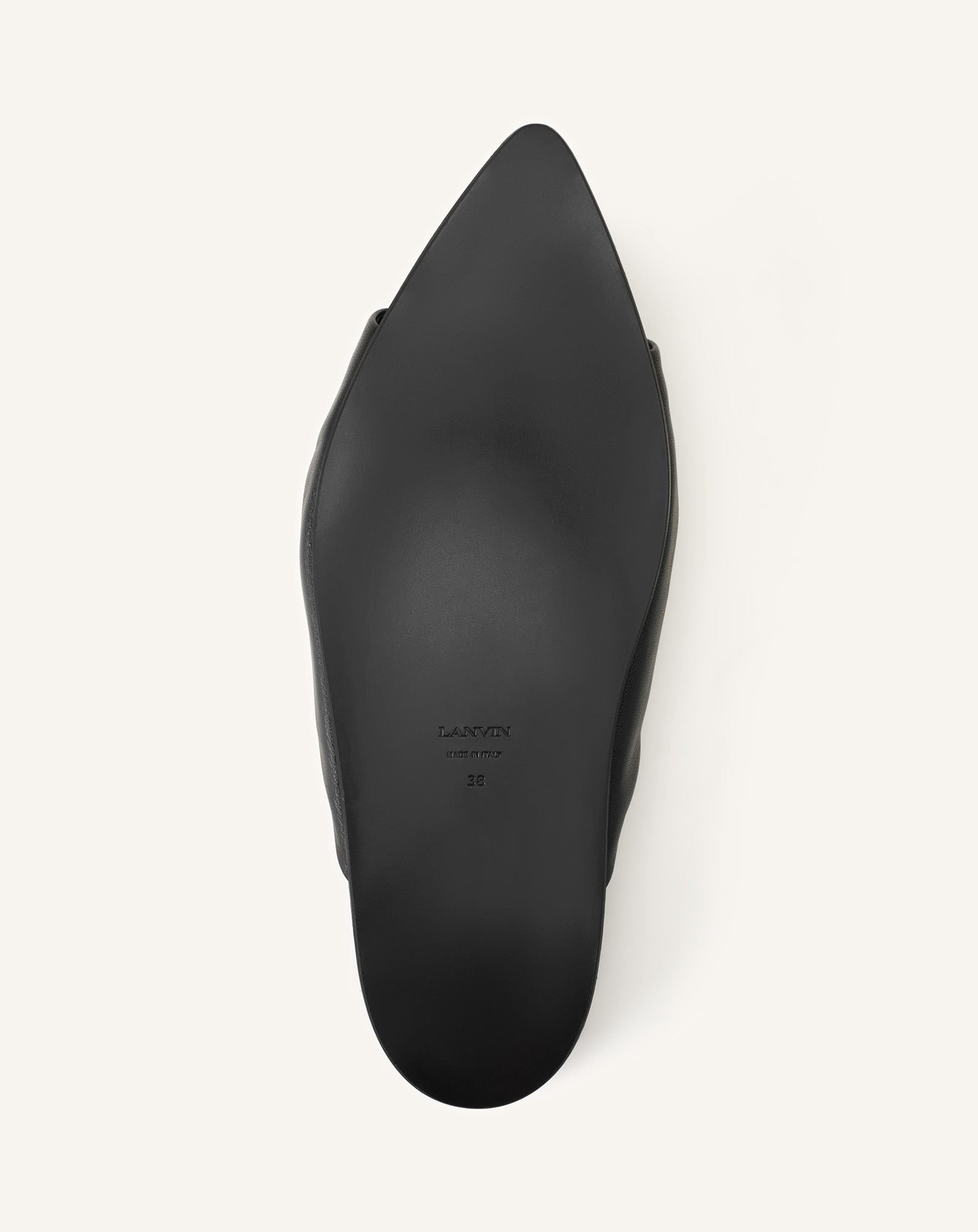 Mule Plate À Noeud Cuir Black