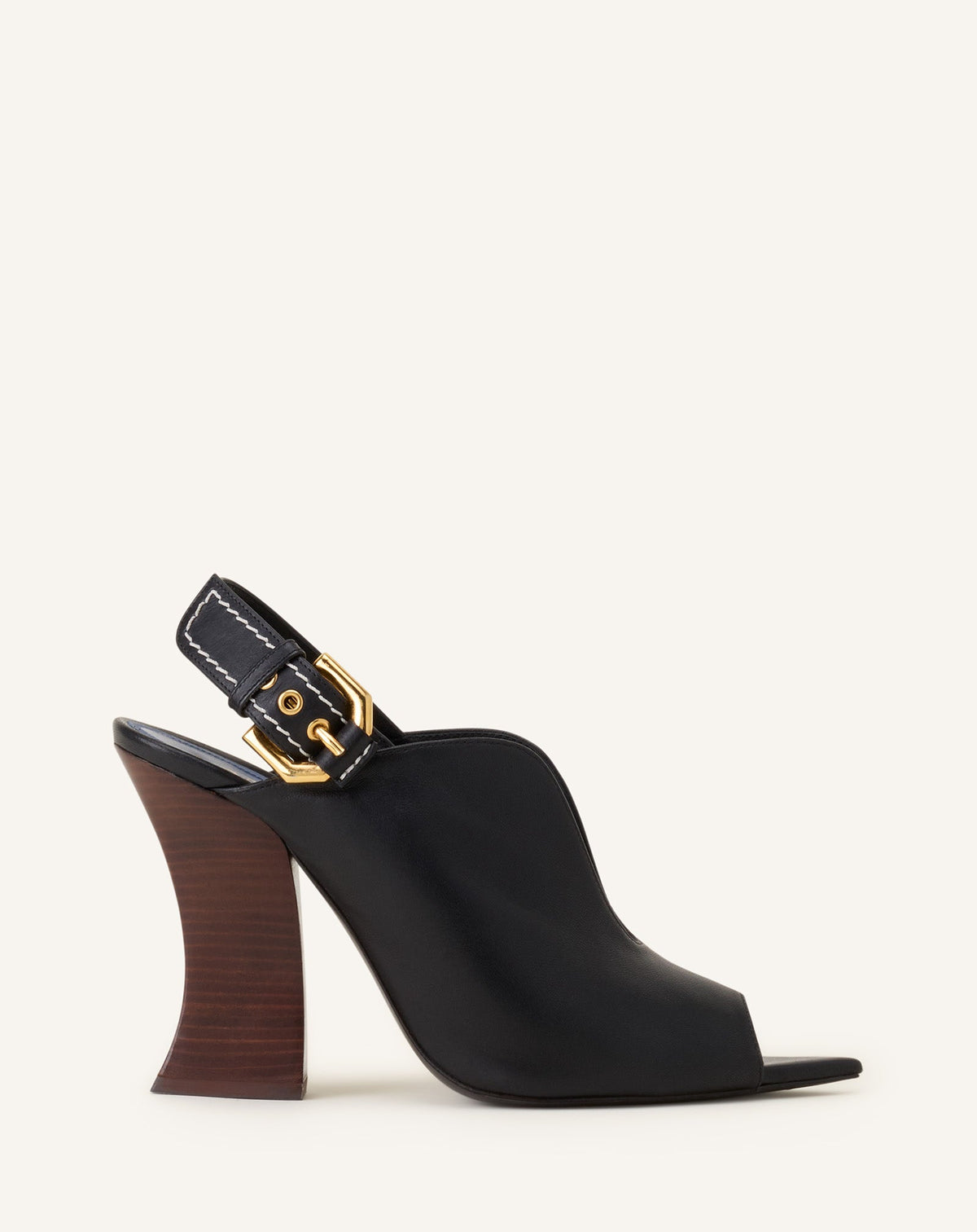 Sandale En Cuir À Boucle 100mm Black