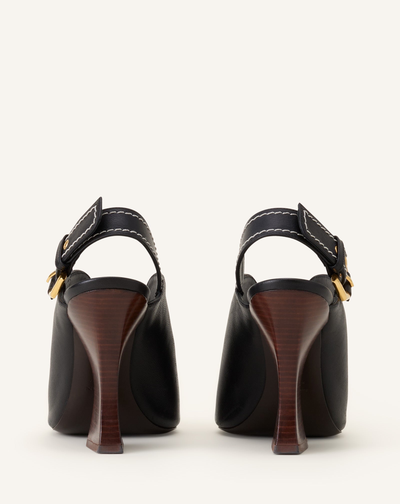 Sandale En Cuir À Boucle 100mm Black