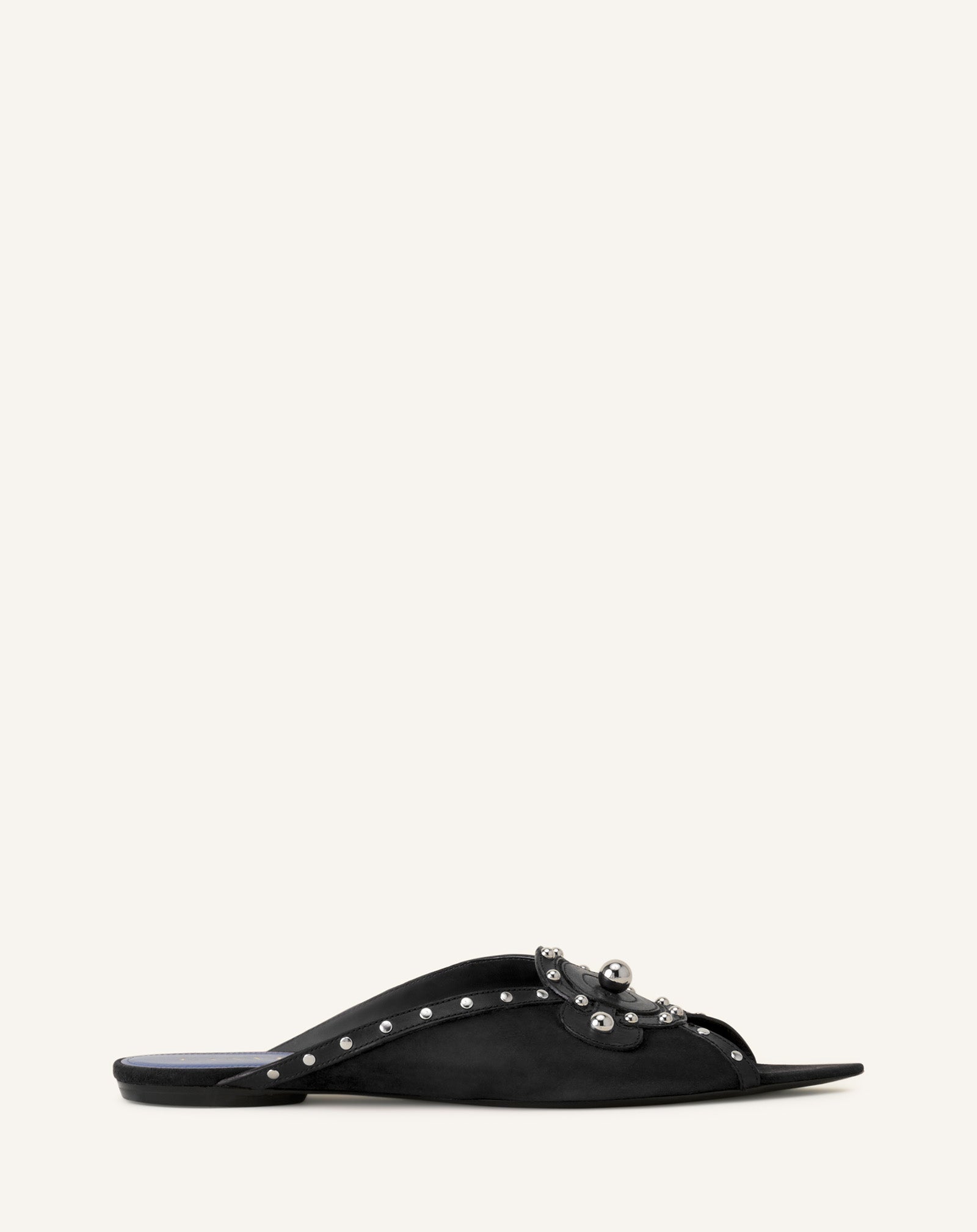Mule Plate Pointue A Studs Black