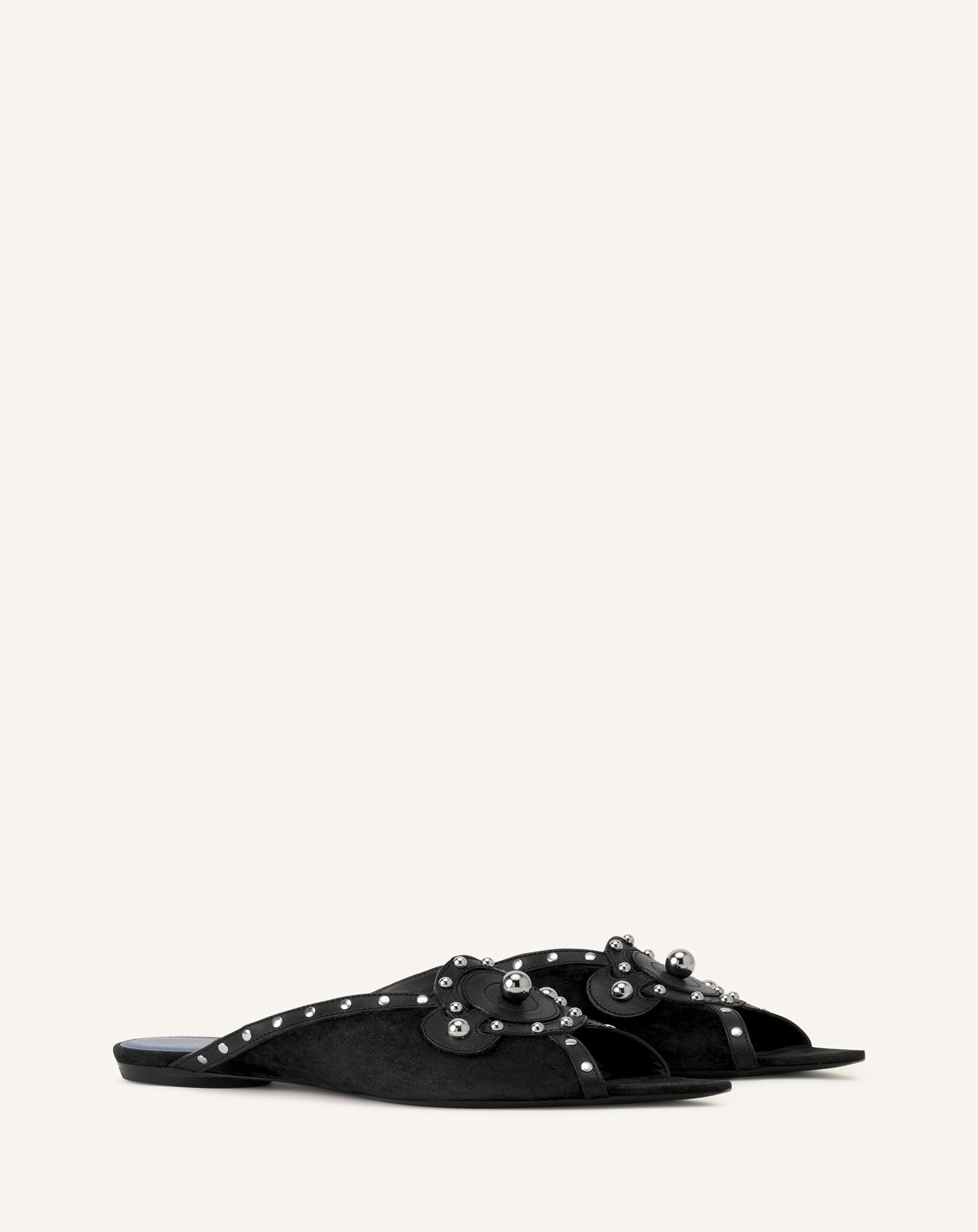 Mule Plate Pointue A Studs Black