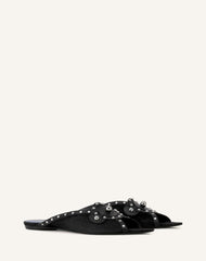 Mule Plate Pointue A Studs Black
