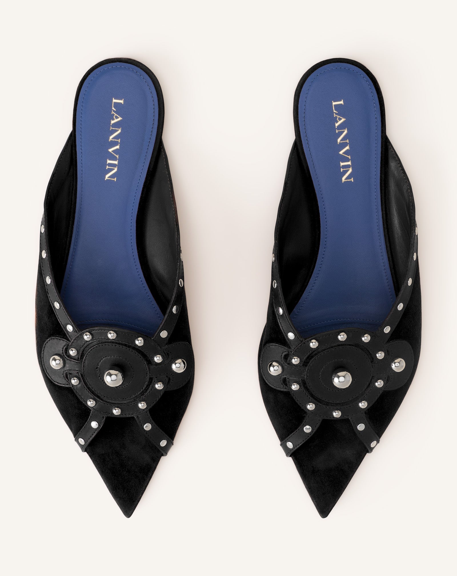 Mule Plate Pointue A Studs Black