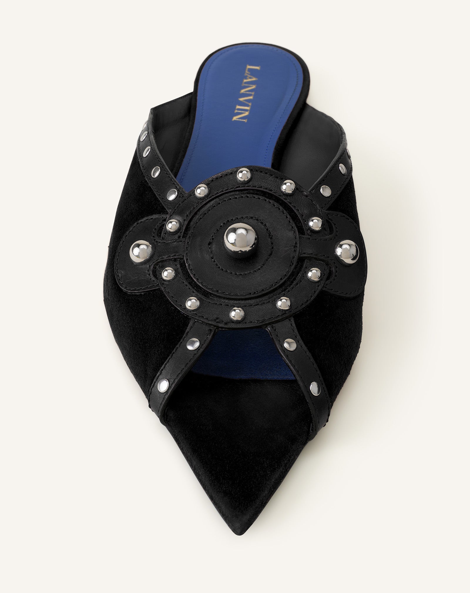 Mule Plate Pointue A Studs Black