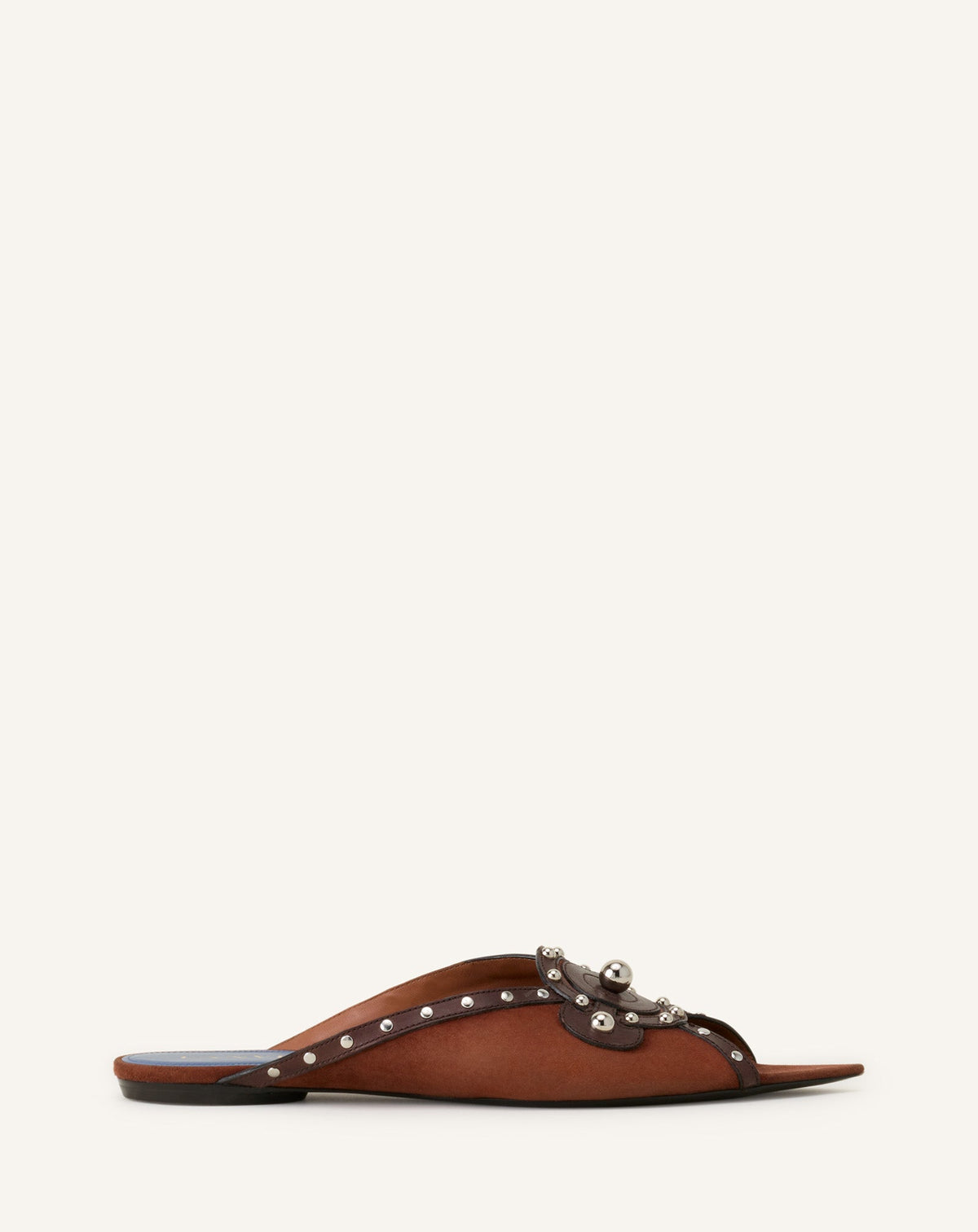 Mule Plate Pointue A Studs Brown