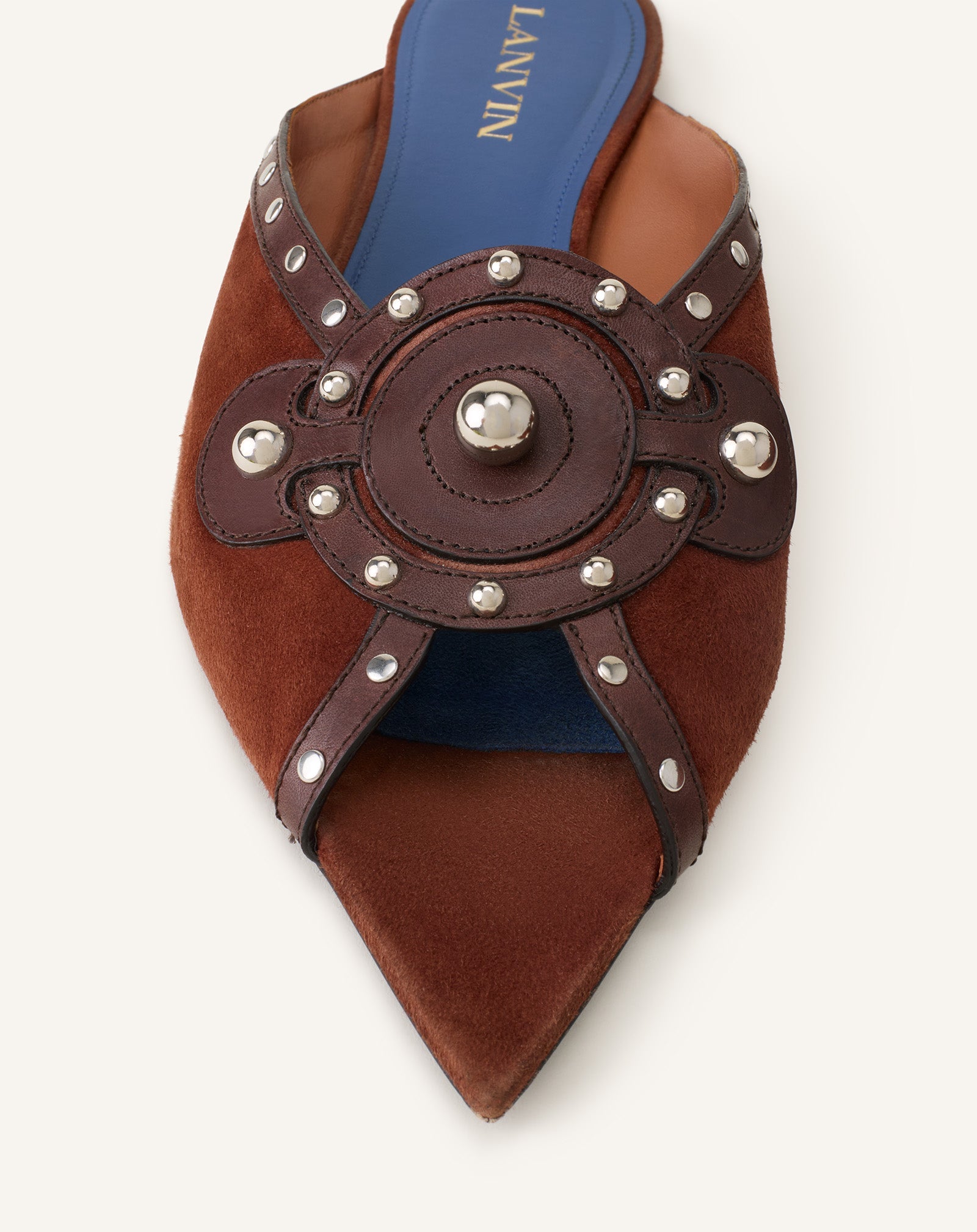 Mule Plate Pointue A Studs Brown