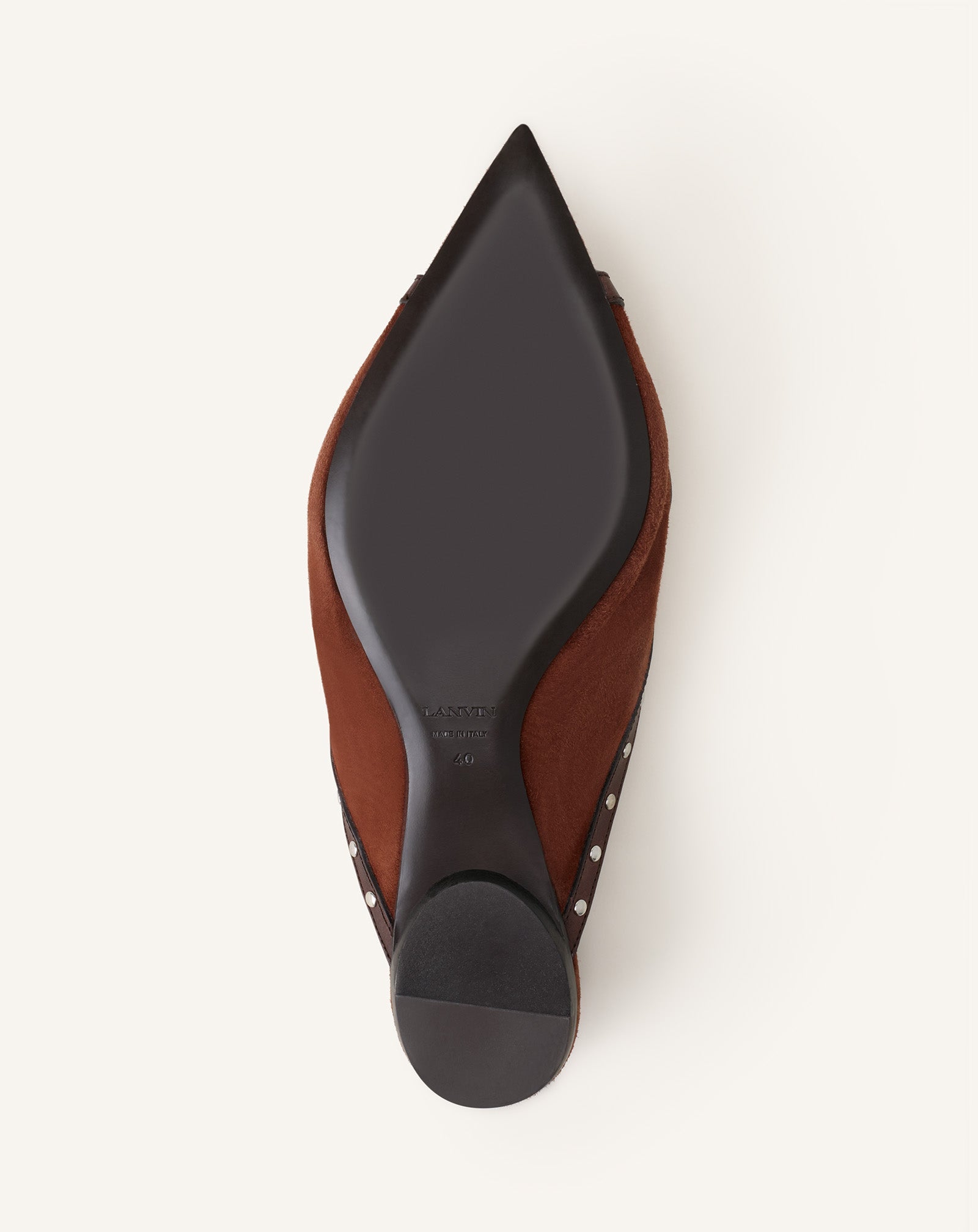 Mule Plate Pointue A Studs Brown