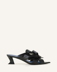 Mule À Talon Cadeau En Cuir Black