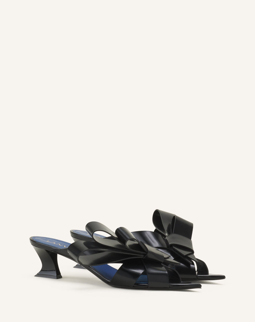 Mule À Talon Cadeau En Cuir Black