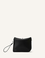 Black Compagnon Asymmetrical Leather Clutch Bag