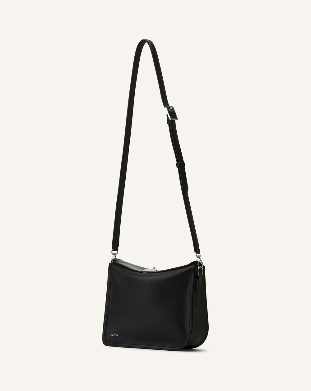 Black Compagnon Asymmetrical Leather Clutch Bag