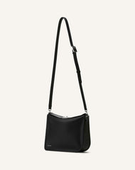 Black Compagnon Asymmetrical Leather Clutch Bag