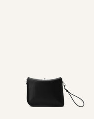 Black Compagnon Asymmetrical Leather Clutch Bag