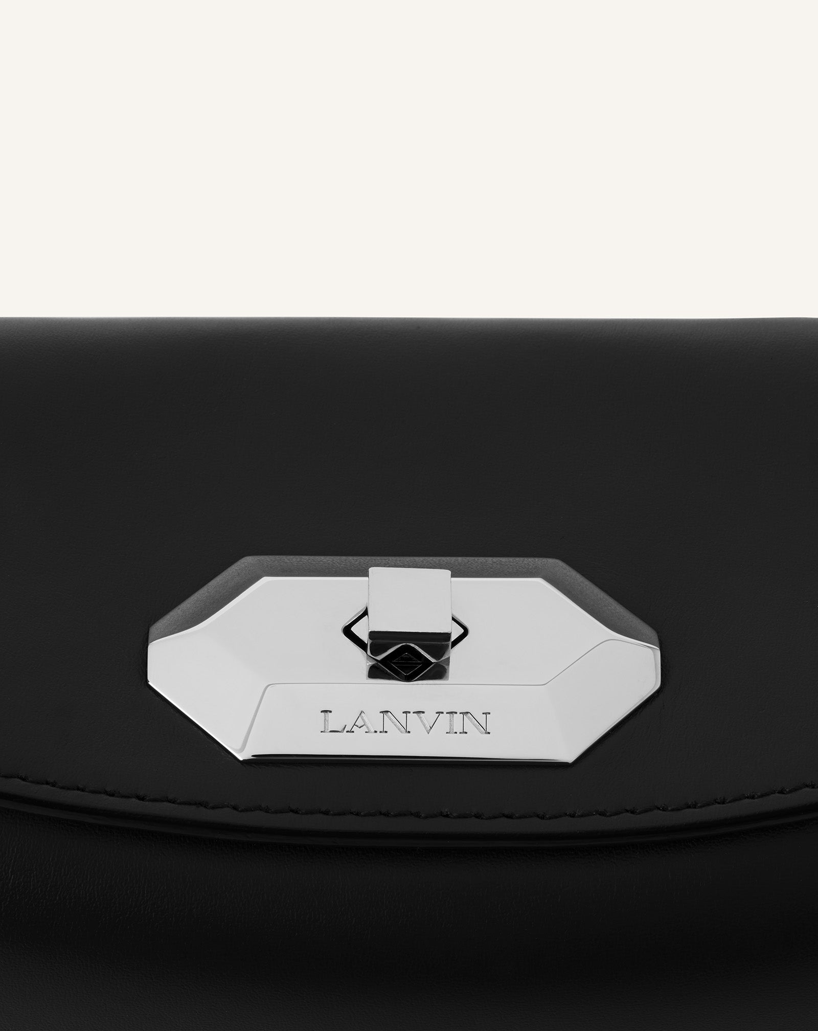 Black Compagnon Asymmetrical Leather Clutch Bag