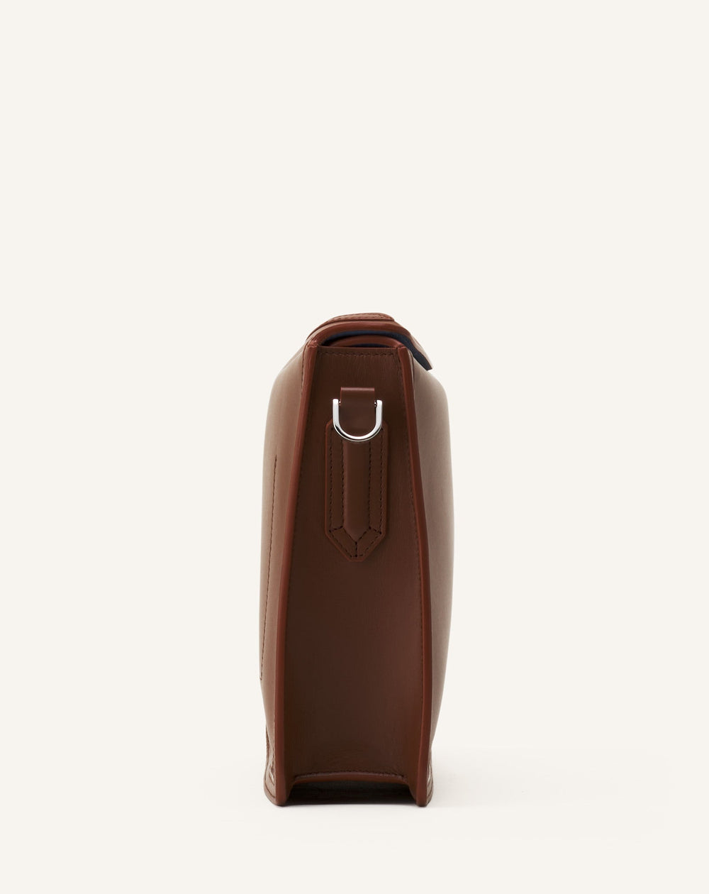 Brown Compagnon Asymmetrical Leather Clutch Bag