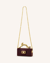 Brown Pencil Cat Nano Patent Leather Bag