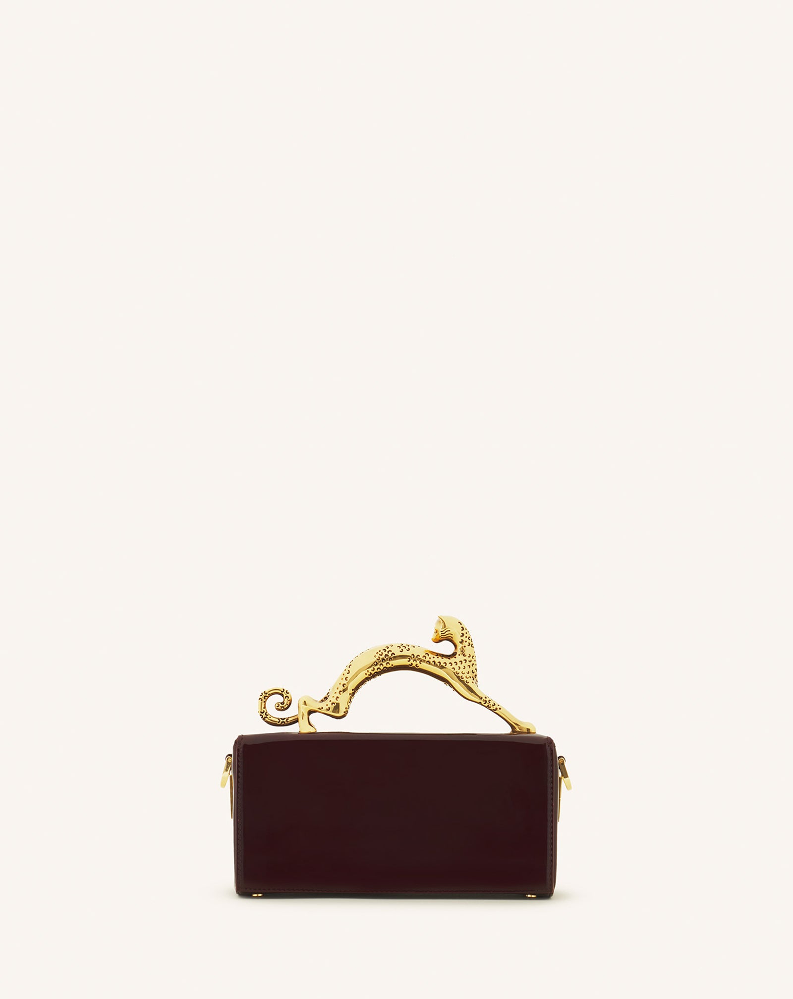 Brown Pencil Cat Nano Patent Leather Bag