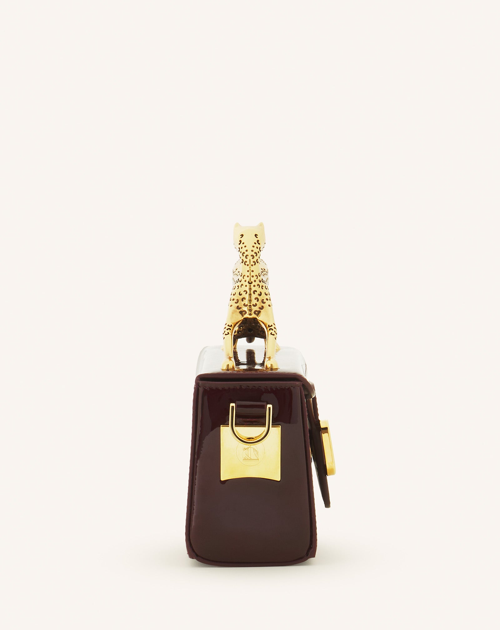 Brown Pencil Cat Nano Patent Leather Bag