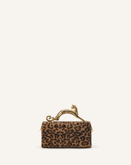 Sac Boîte Nano Avec Poignée Chat Imprimé Léopard Beige