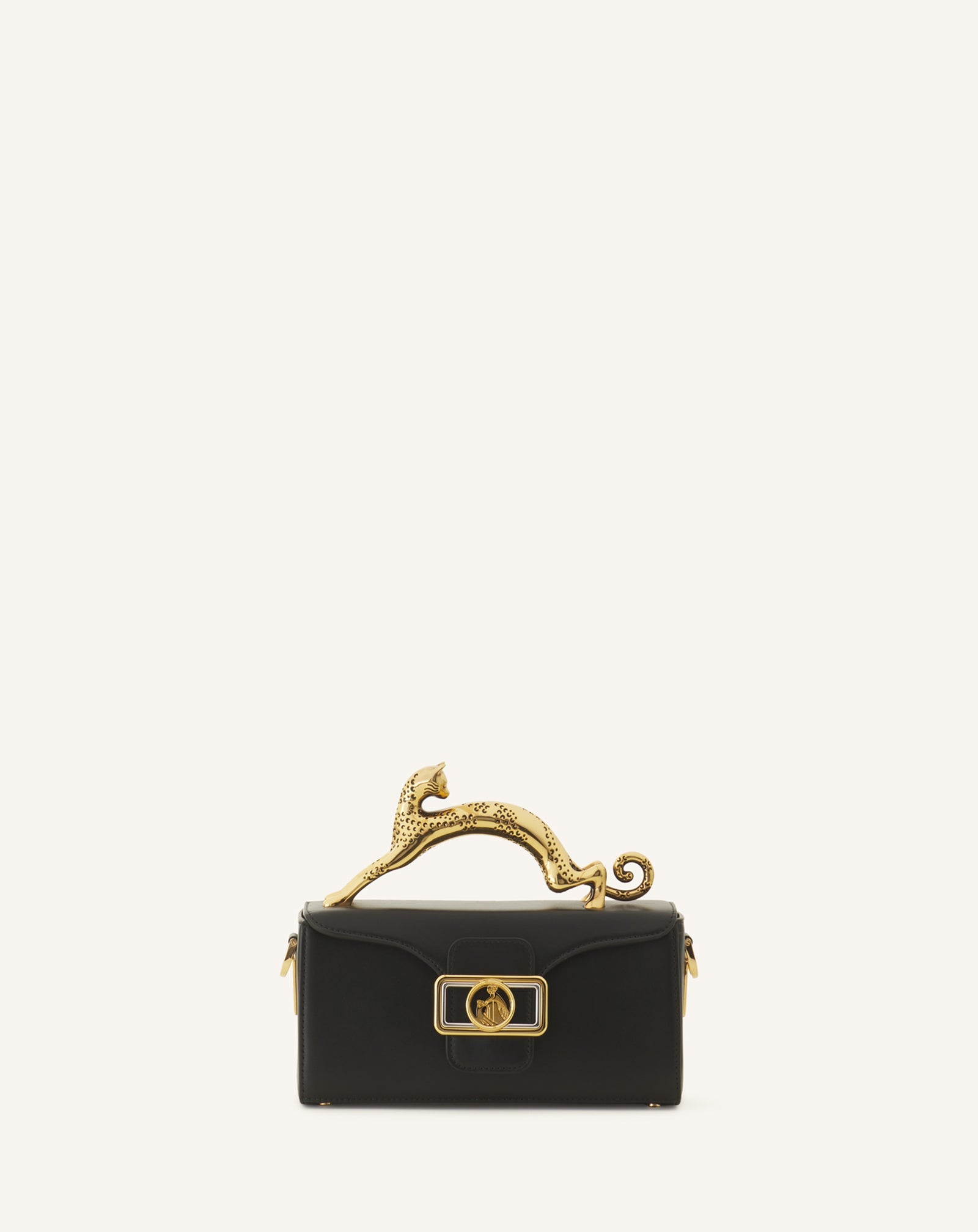 Black Nano Pencil Cat Leather Bag