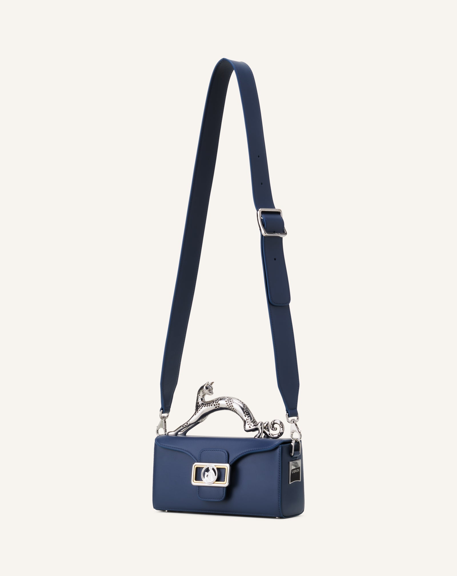 Blue Nano Pencil Cat Leather Bag