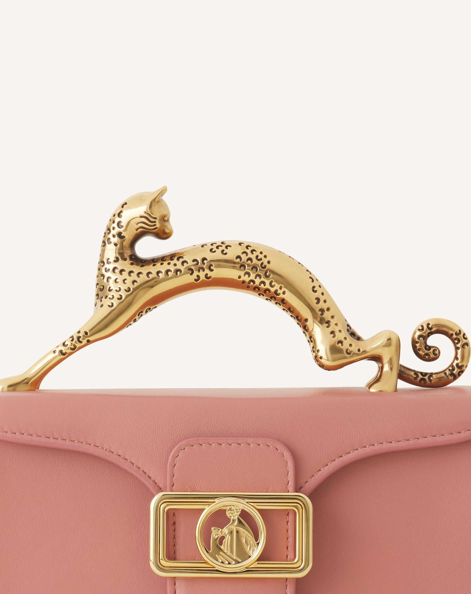 Pink Nano Pencil Cat Leather Bag