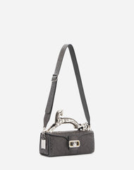 Black Medium Pencil Cat Bag In Python