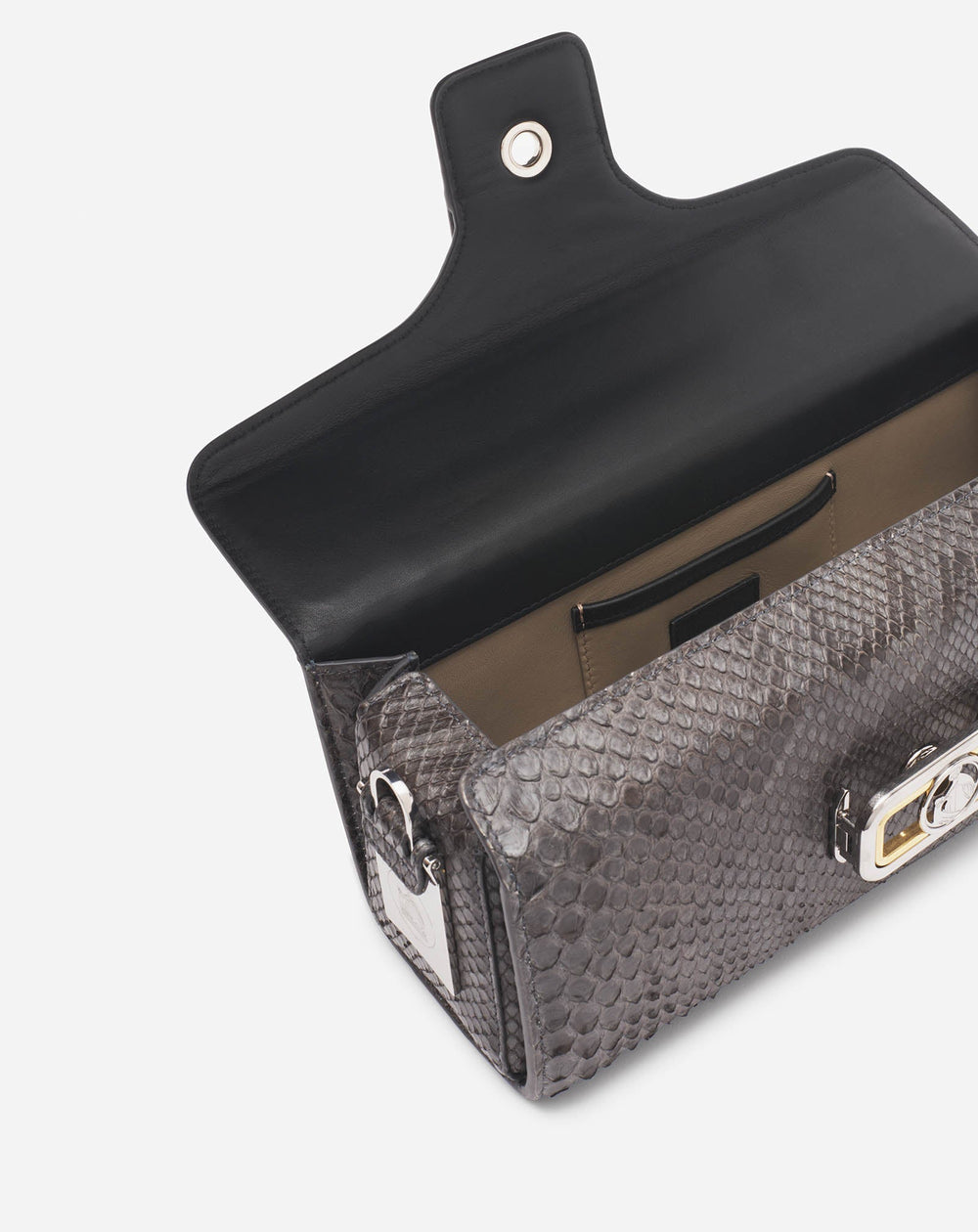Black Medium Pencil Cat Bag In Python