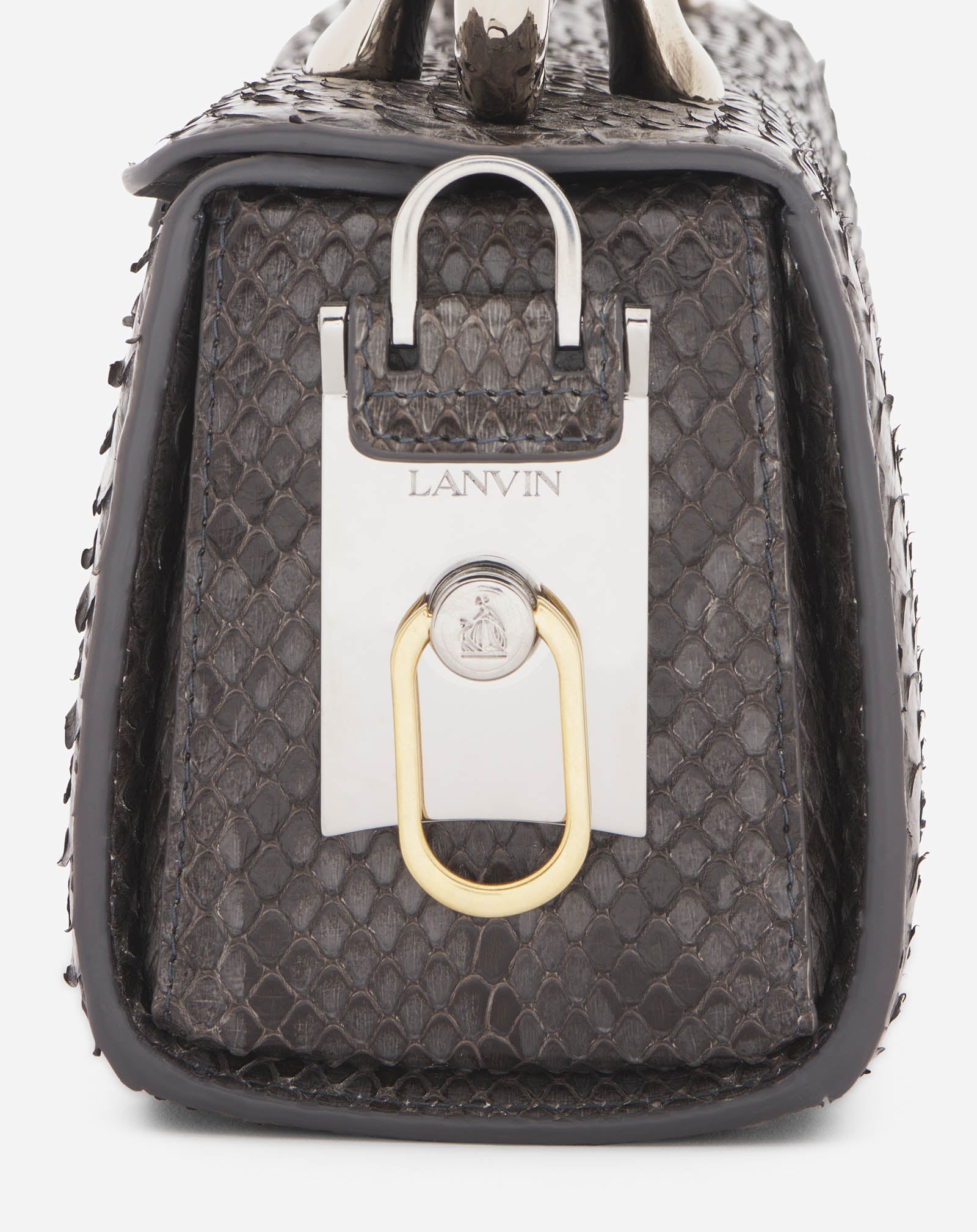 Black Medium Pencil Cat Bag In Python