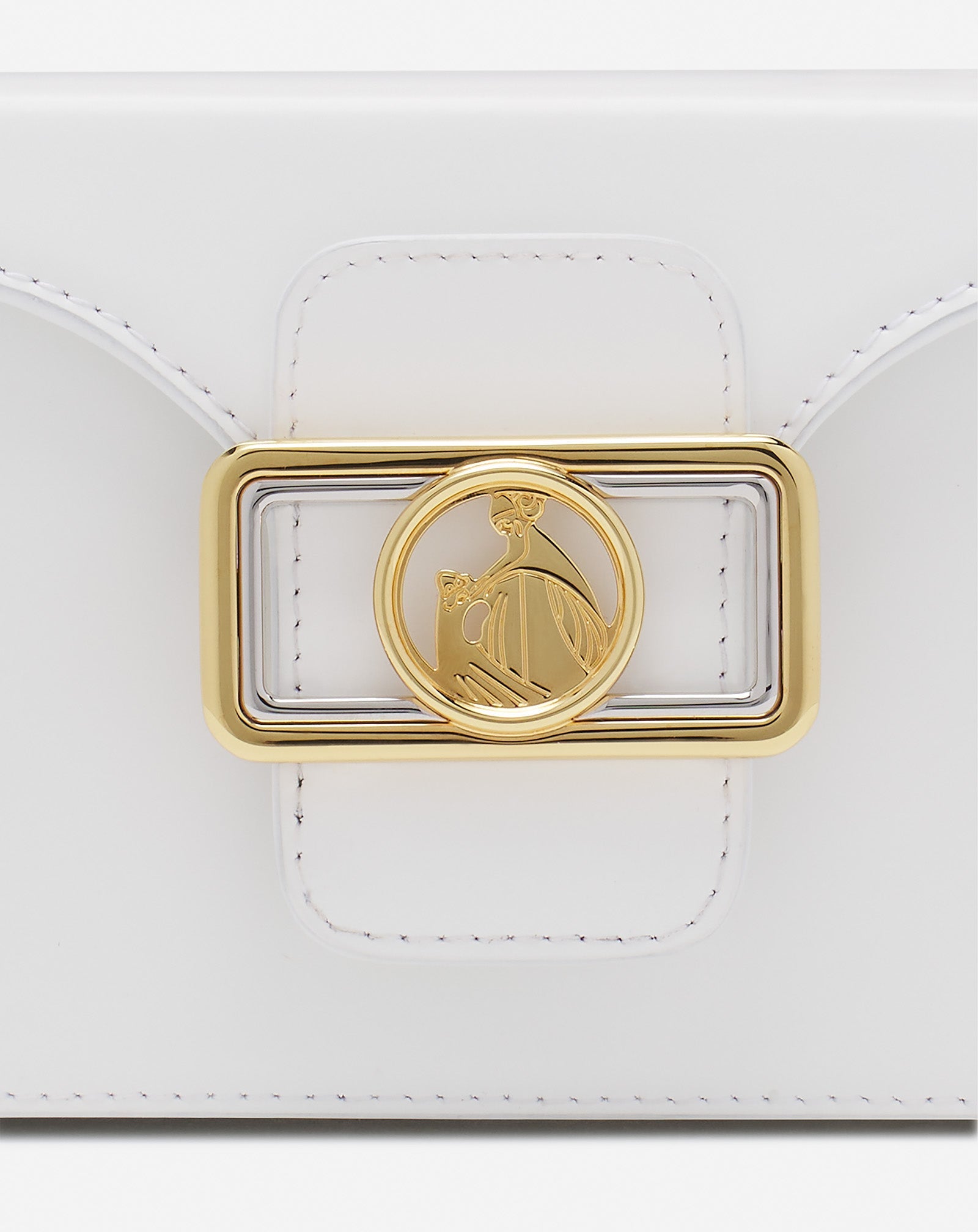 White Pencil Cat Bag In Leather And Rhinestones