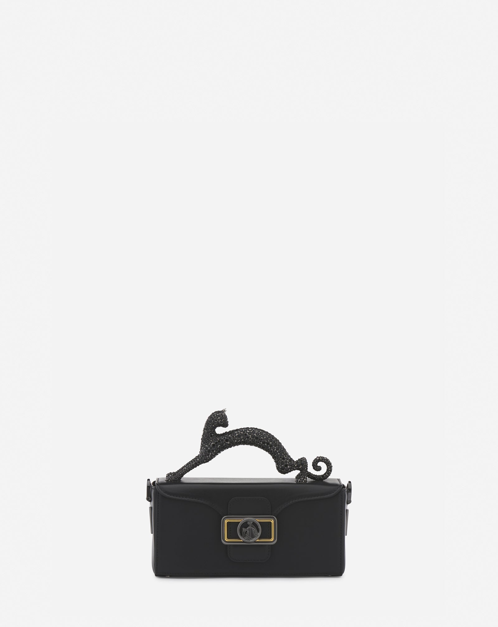 Black Nano Pencil Cat Leather Bag