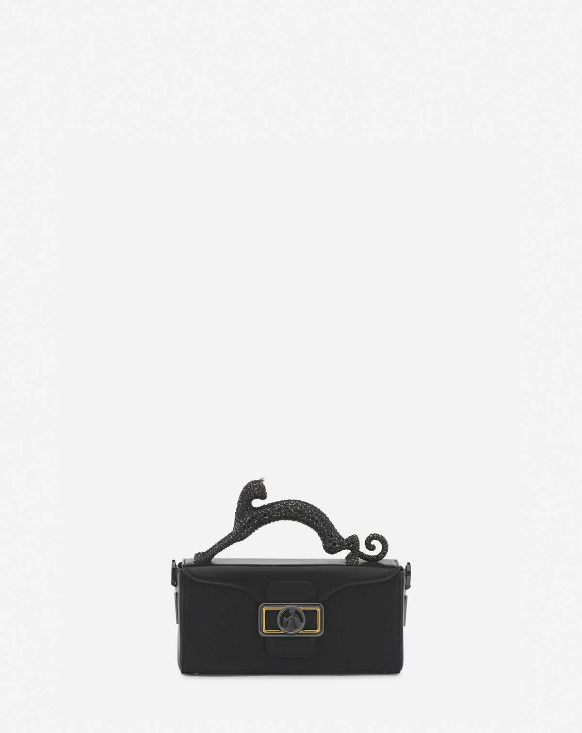 Black Nano Pencil Cat Leather Bag