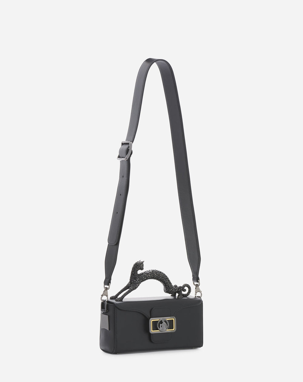 Black Nano Pencil Cat Leather Bag