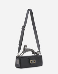 Black Medium Leather Pencil Cat Bag