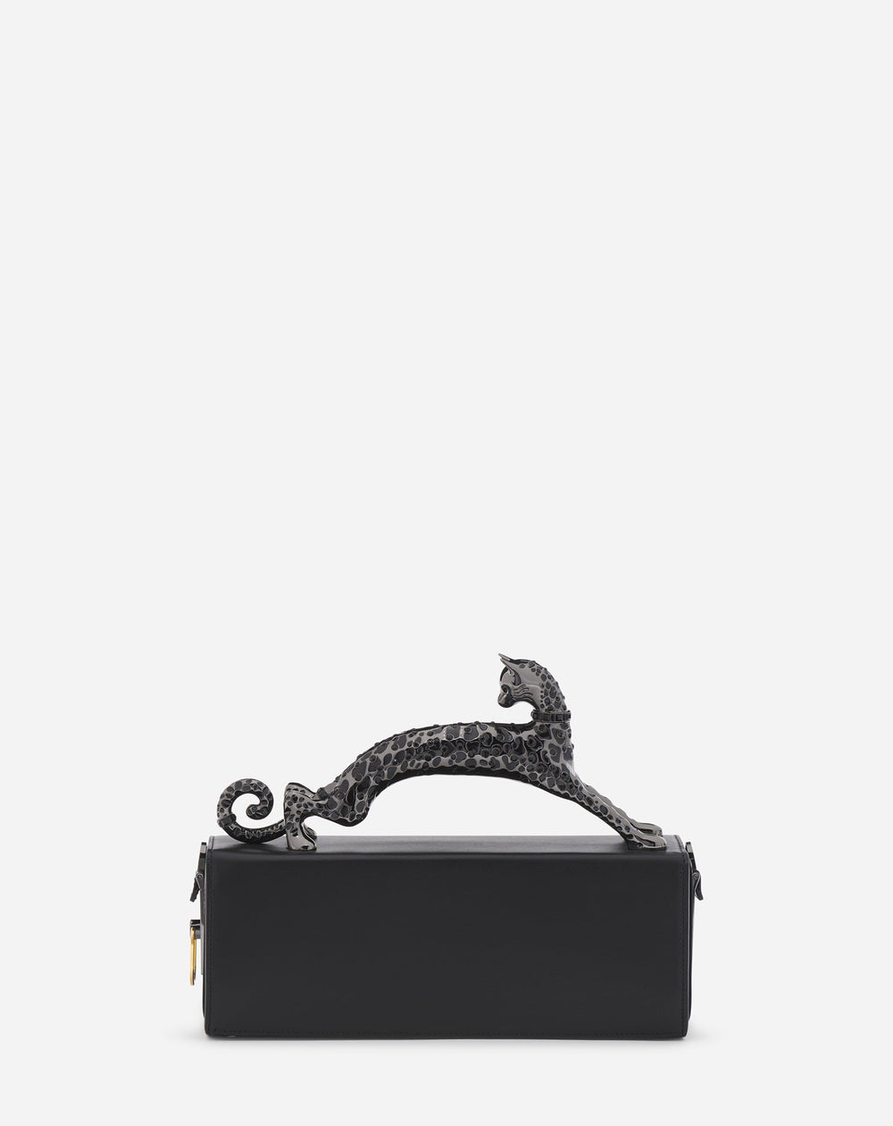 Black Medium Leather Pencil Cat Bag