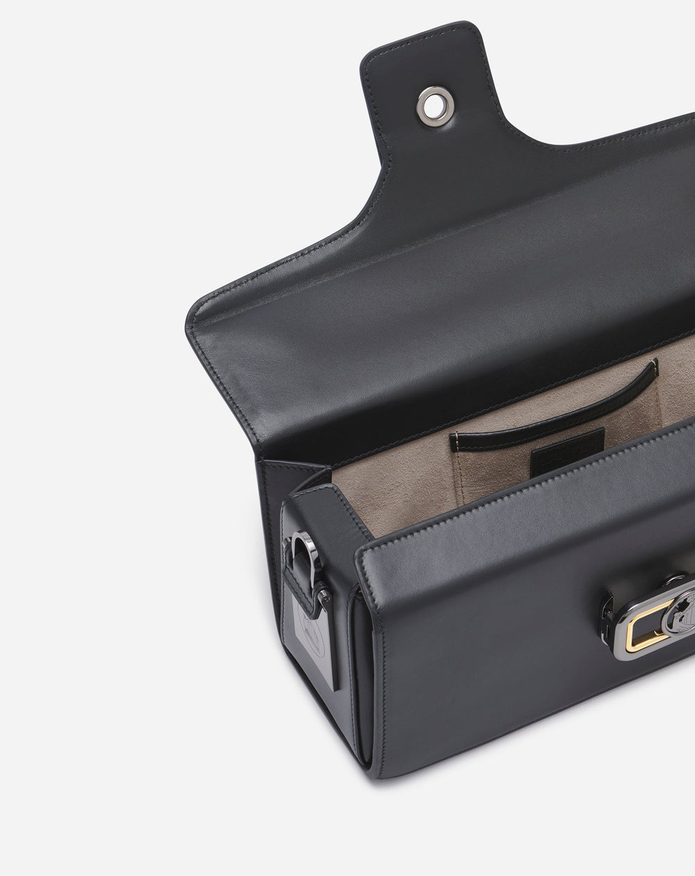 Black Medium Leather Pencil Cat Bag