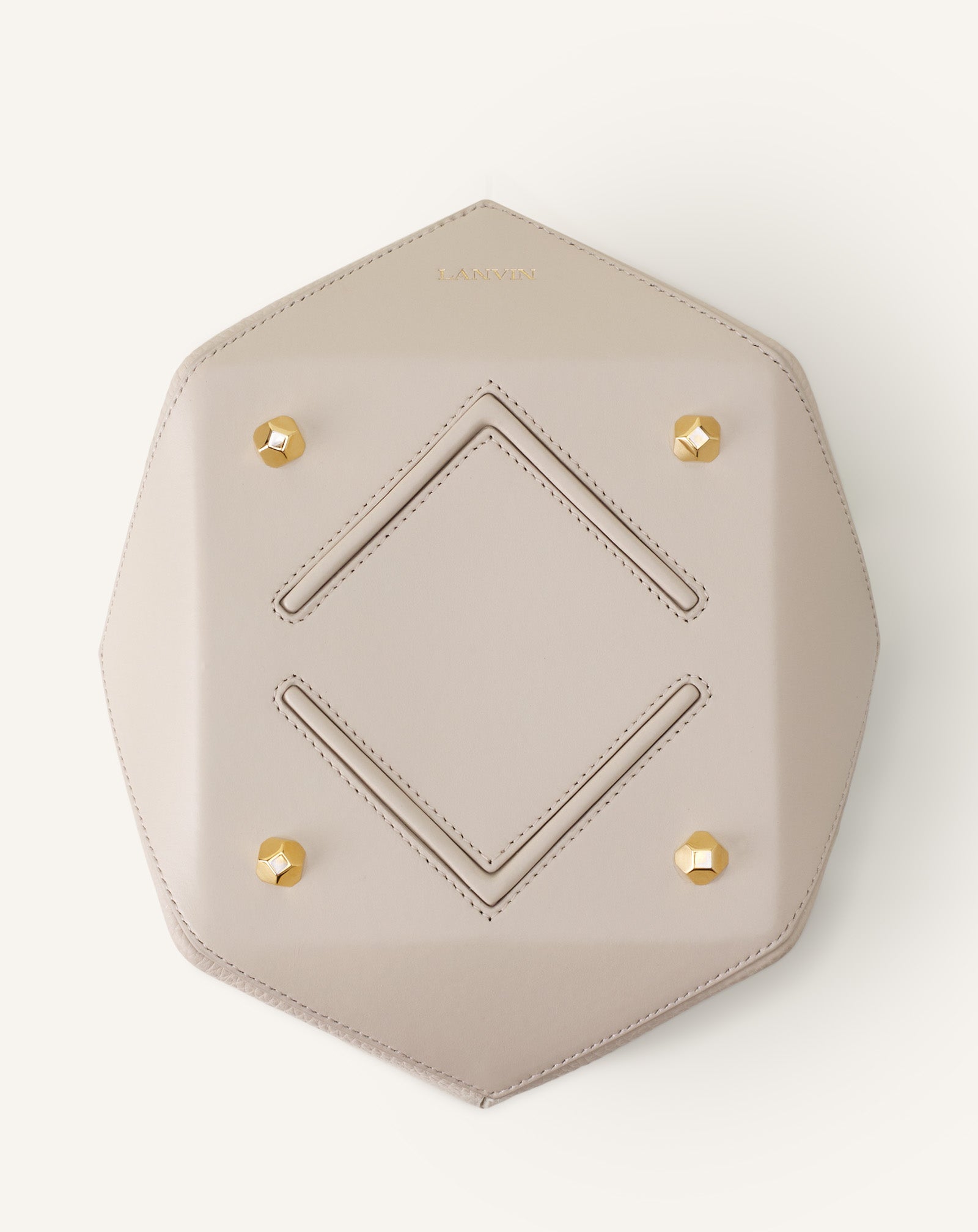 White Catch By Lanvin Medium Leather Bucket Bag