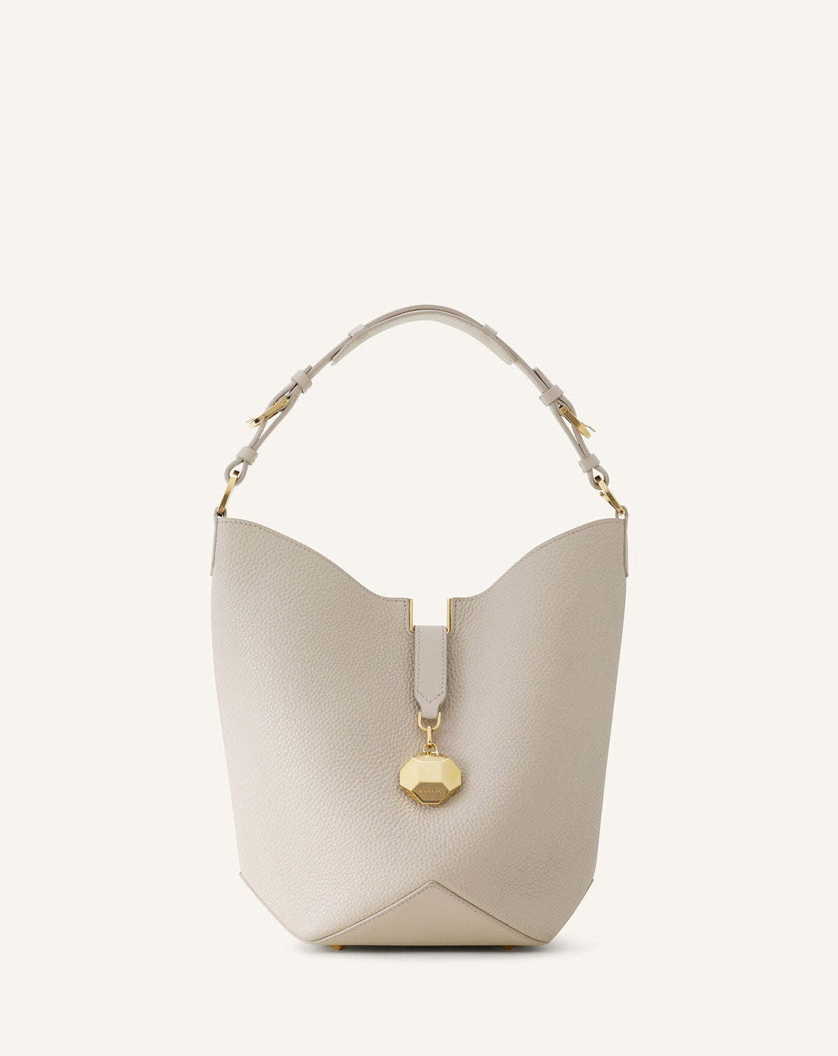 White Catch By Lanvin Medium Leather Bucket Bag