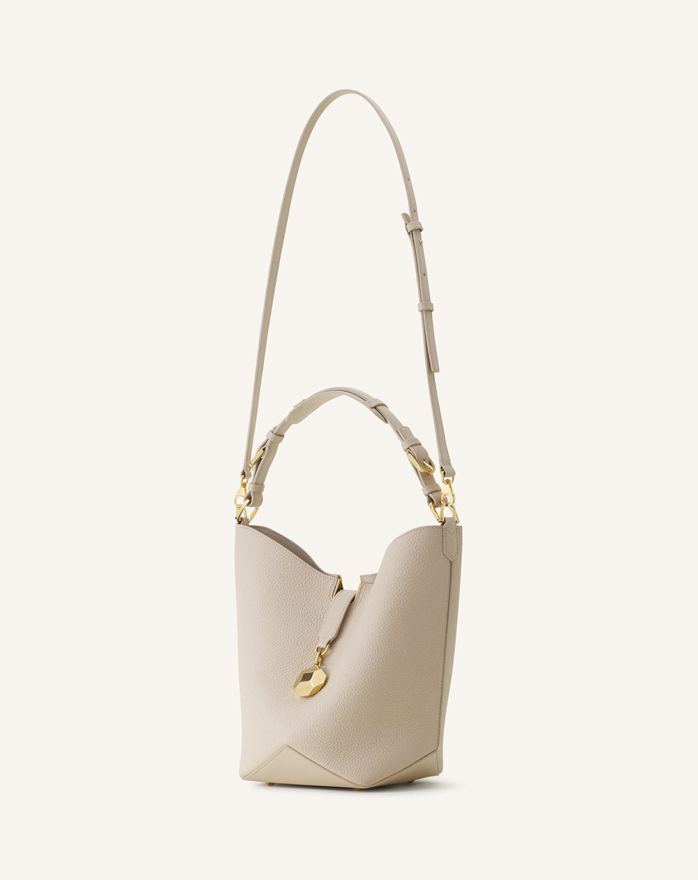 White Catch By Lanvin Medium Leather Bucket Bag