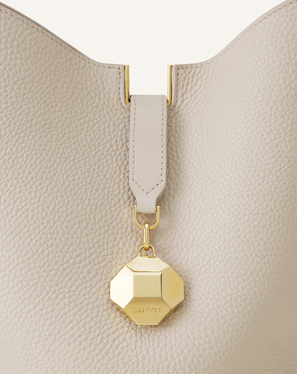 White Catch By Lanvin Medium Leather Bucket Bag